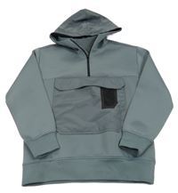 Šedá thermo sportovní mikina s klokankou a kapucí ZARA