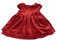 Červené sametové šaty s límečkem H&M