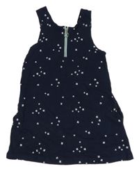Tmavomodré kytičkované bavlněné šaty Kids 