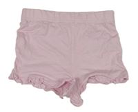 Světlerůžové bavlněné kraťasy s volánky Primark