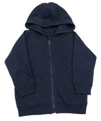 Tmavomodrá propínací mikina s kapucí 