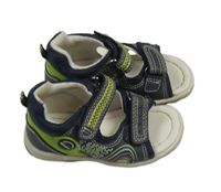 Tmavomodro-limetkové kožené sandály Bobbi vel. 22