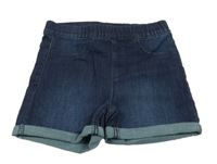 Tmavomodré elastické riflové kraťasy H&M