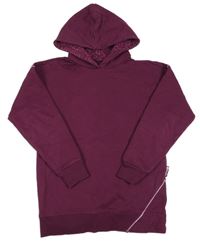 Vínová mikina s proužky a kapucí Satch