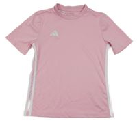 Světlerůžové sportovní tričko s logem Adidas