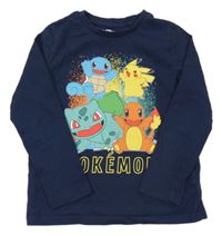 Tmavomodré triko s Pokémony C&A