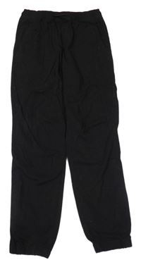 Černé cuff plátěné kalhoty H&M