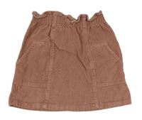 Starorůžová paper bag manšestrová sukně s mašličkou George