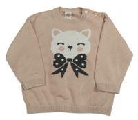 Pudrový svetr s kočičkou H&M