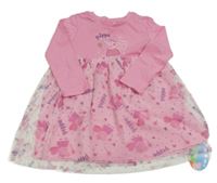 Nové - růžové šaty s Peppa Pig a tylem St. Bernard