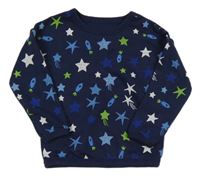 Tmavomodrá mikina s hvězdičkami a raketami St. Bernard