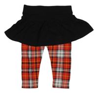 Červeno-bílo-žluto-černé kostkované legíny se sukní Garanimals