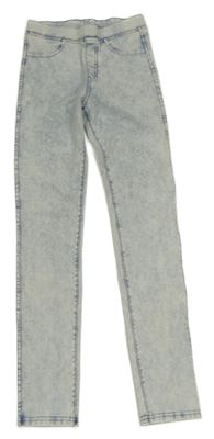 Modro-bílé plísňové riflové džegíny H&M