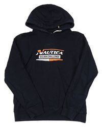 Tmavomodrá mikina s logem a kapucí NAUTICA