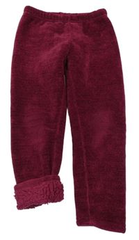 Vínové melírované žinylkové zateplené kalhoty Topolino