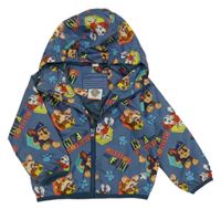 Modrošedá šusťáková jarní bunda s PAW PATROL a kapucí nickelodeon