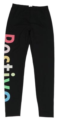 Černé sportovní legíny s barevným nápisem SHEIN