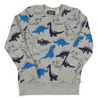 Šedá melírovaná mikina s dinosaury C&A