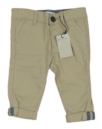 Nové - béžové chino plátěné kalhoty PRIMARK