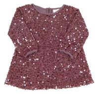 Starorůžové tylové flitrové šaty jubel