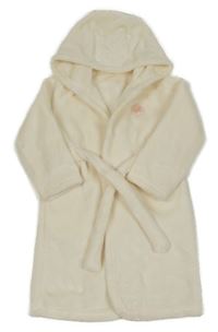 Smetanový plyšový župan s nášivkou s jednorožcem a kapucí George