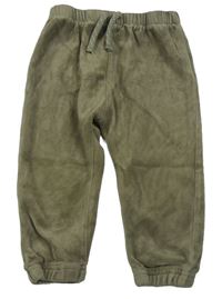 Khaki sametové tepláky Primark