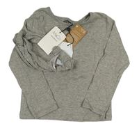 2set - Šedé melírované triko + čelenka M&Co.
