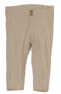 Pudrové žebrované legíny s knoflíky H&M