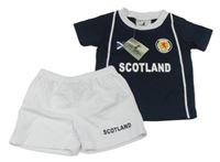 Nové - 2set - Tmavomodré fotbalové tričko - Scotland + bílé kraťasy