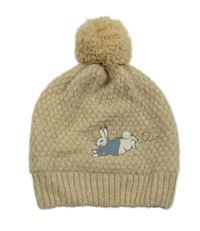 Béžová pletená čepice s Peter Rabbit a bambulí M&S