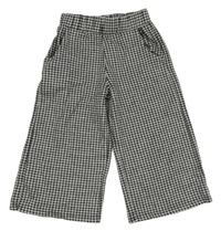 Černo-bílé kostkované culottes kalhoty F&F