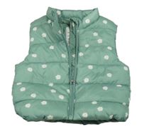 Zelená květovaná šusťáková zateplená vesta M&S