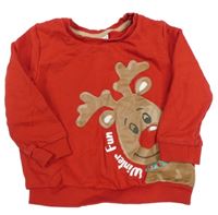 Červená mikina se sobem So Cute