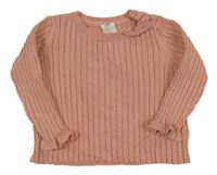 Starorůžový žebrovaný svetr H&M