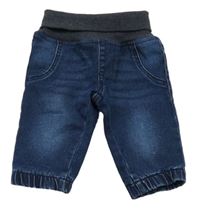 Tmavomodré podšité cuff rifle s úpletovým pasem Pocopiano