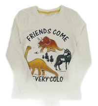 Smetanové triko s dinosaury a vlkem  Kids