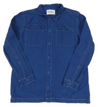 Tmavomodrá plátěná košilová bunda M&S