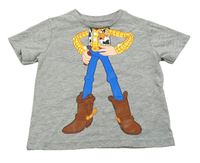 Šedé melírované tričko s Woodym - Toy Story