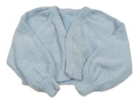 Světlemodré chlupaté svetrové bolerko Shein