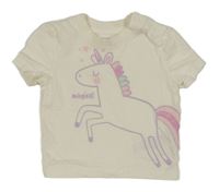 Smetanové tričko s jednorožcem Primark