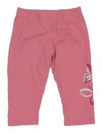 Růžové capri legíny s motýly Kids