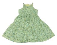 Žluto-modré květované šaty Next