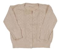 Světlerůžový perforovaný propínací svetr H&M