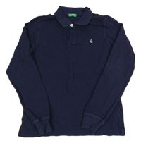 Tmavomodré polo triko s nášivkou Benetton