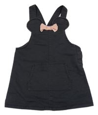 Černé plátěné laclové šaty s mašlí - Minnie H&M