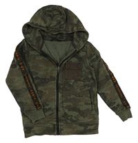 Khaki army propínací mikina s kapucí George