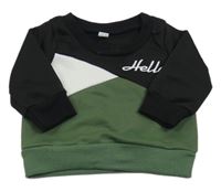 Černo-zelená mikina s nápisem 