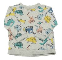 Šedo-barevná mikina s obrázky Matalan