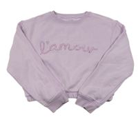 Lila crop mikina s nápisem Primark