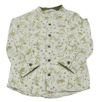 Bílo-béžová košile s dinosaury Primark